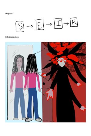 Tiffany Lius visual comparison of typical symptoms of leprosy and an exaggerated depiction of the disease, which reflects social stigma. SEIR stands for Susceptible, Exposed, Infectious, Recovered, and is an epidemiological model used to predict infectious disease dynamics. (Image credit: Tiffany Liu)